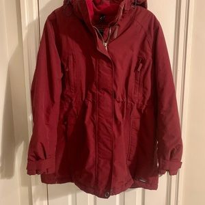 Lands’ End Waterproof Squall Parka, XL (18) in Claret